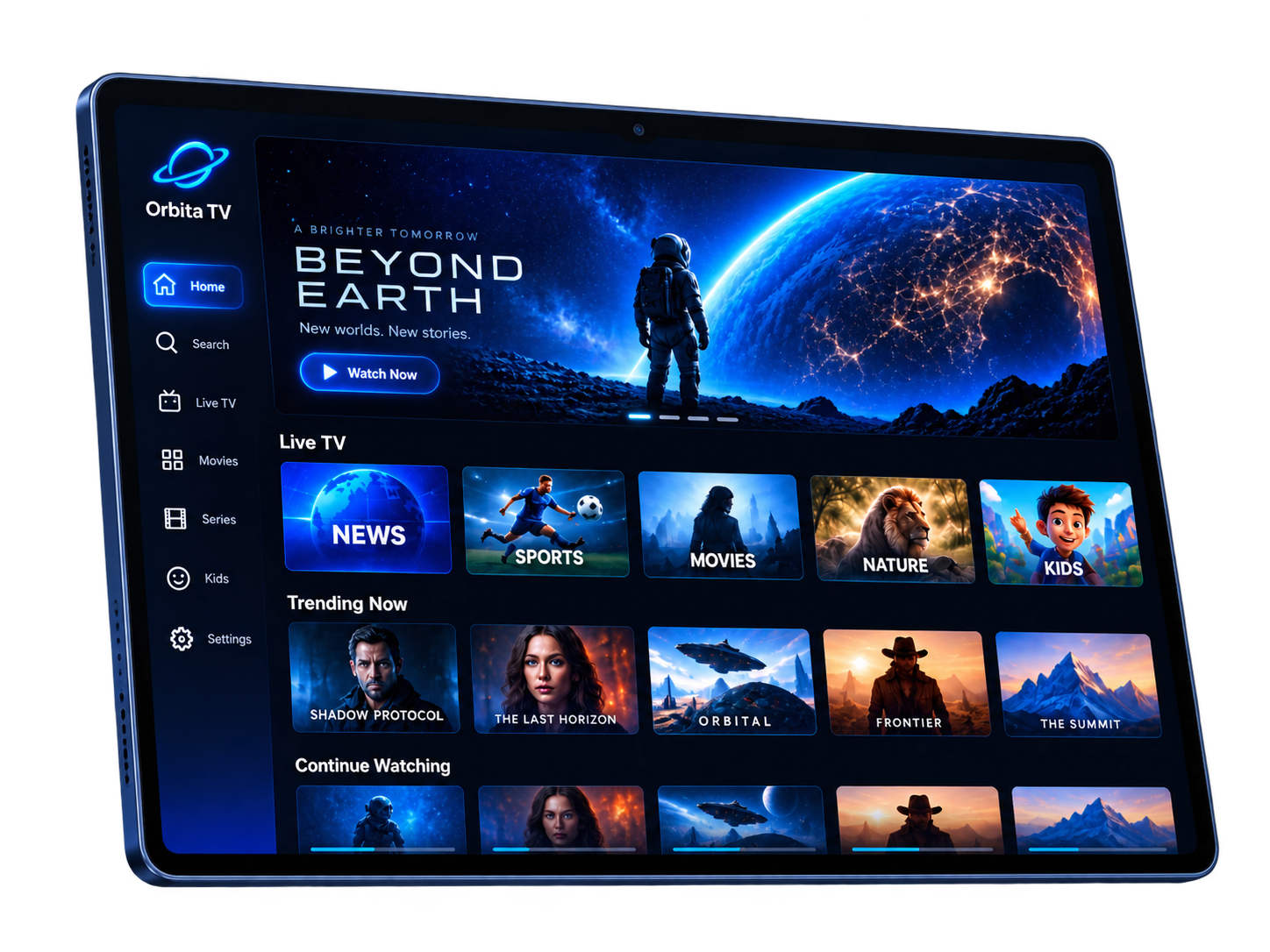 Orbita TV on tablet